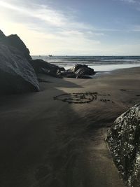 Scenic view of beach against sky