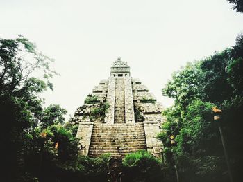 Low angle view of built structure against clear sky