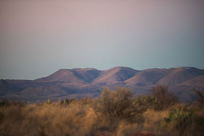 Scenic view of mountains against clear sky in big bend national park