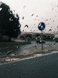 Close-up of water drops on glass