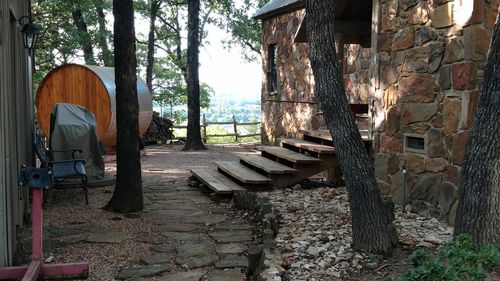 View of built structure against trees