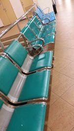 Close-up high angle view of machine