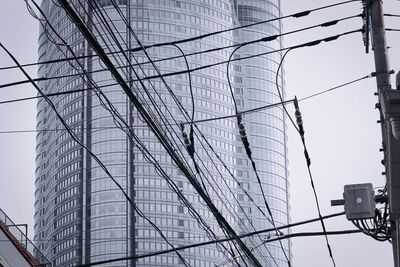 Low angle view of modern buildings against sky