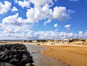 Scenic view of beach against sky