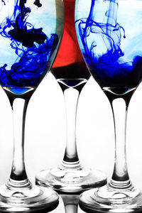 Close-up of beer glass on table