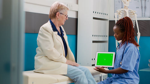 Female doctor working in hospital