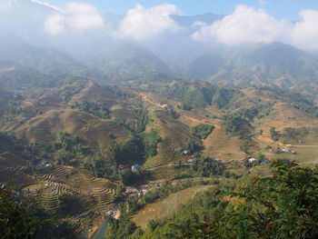 High angle view of landscape against sky