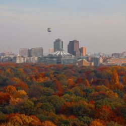 View of buildings in city against sky