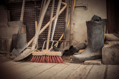 Close-up of wood on floor