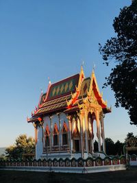 Traditional building against clear blue sky