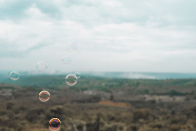 View of bubbles against sky