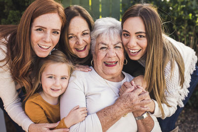 Portrait of multigenerational women close together