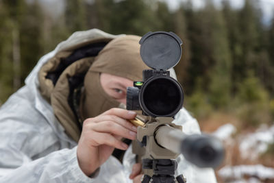 Portrait of man photographing