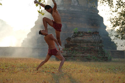 Martial arts of muay thai or thai boxing at thailand, muay thai at ayutthaya thailand