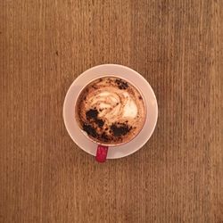 High angle view of breakfast on table