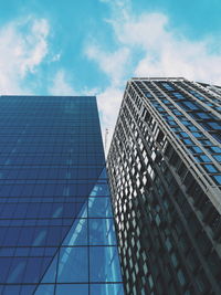 Low angle view of modern building against sky