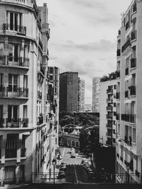 Buildings in city against sky