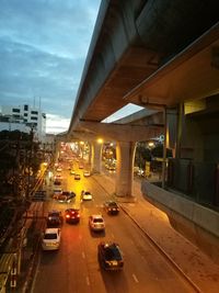 Traffic on road in city