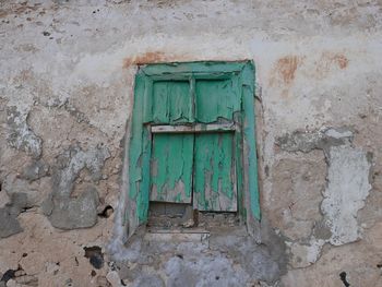 Closed door of old building