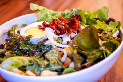Close-up of food served in plate