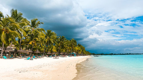 Scenic view of beach against sky