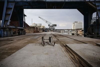 Railroad track against sky