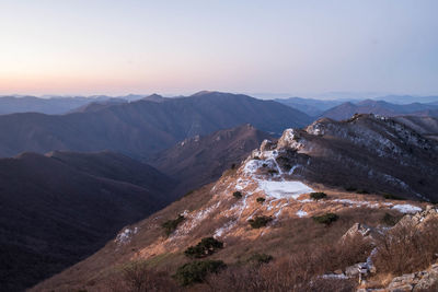 Scenic view of mountains against sky