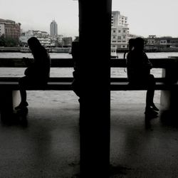 Woman walking in city