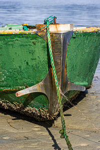 Fishing boat on sea shore