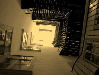 Empty benches in the dark