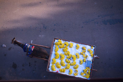 High angle view of electronic cigarette on table