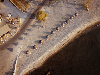 High angle view of beach