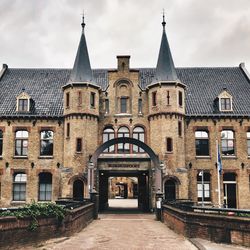 Exterior of historic building against sky in city