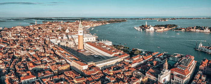 Aerial view of iconic san marco square