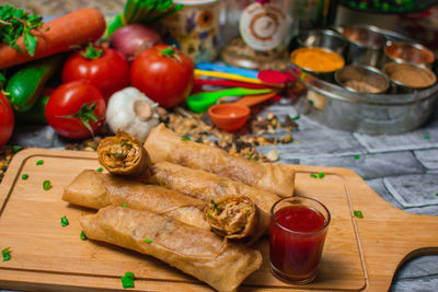 Close-up of food on table