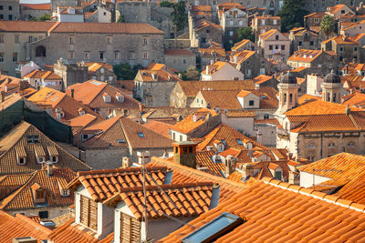 High angle view of townscape