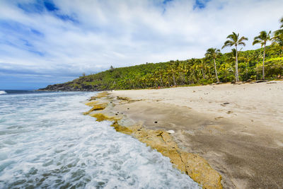 Scenic view of beach against sky