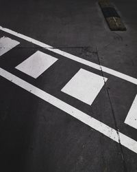 High angle view of marking on road