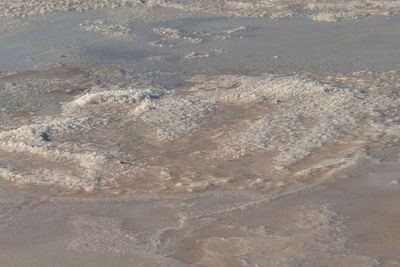 High angle view of surf on beach