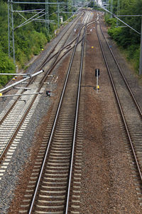 High angle view of railroad tracks