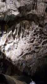 Low angle view of rock formation in cave