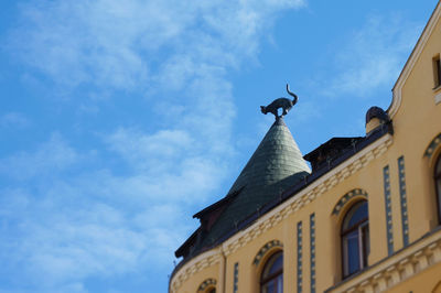 Low angle view of temple against sky