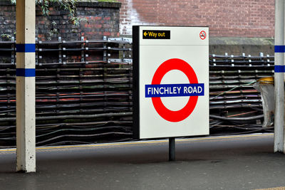 Information sign on road