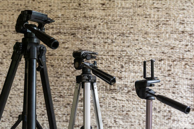 High angle view of bicycle on field