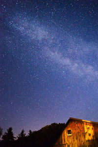 Low angle view of building against sky at night