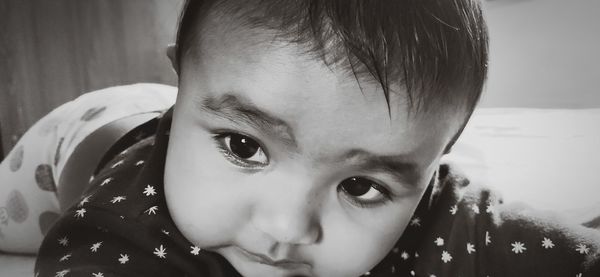 Close-up portrait of cute boy