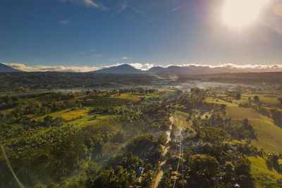 Aerial view of landscape against sky