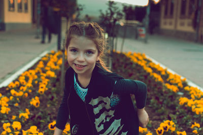 Portrait of smiling girl at park