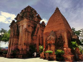 Low angle view of temple against sky