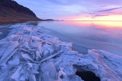 Spectacular auroral display over the glacier lagoon jokulsarlon in iceland